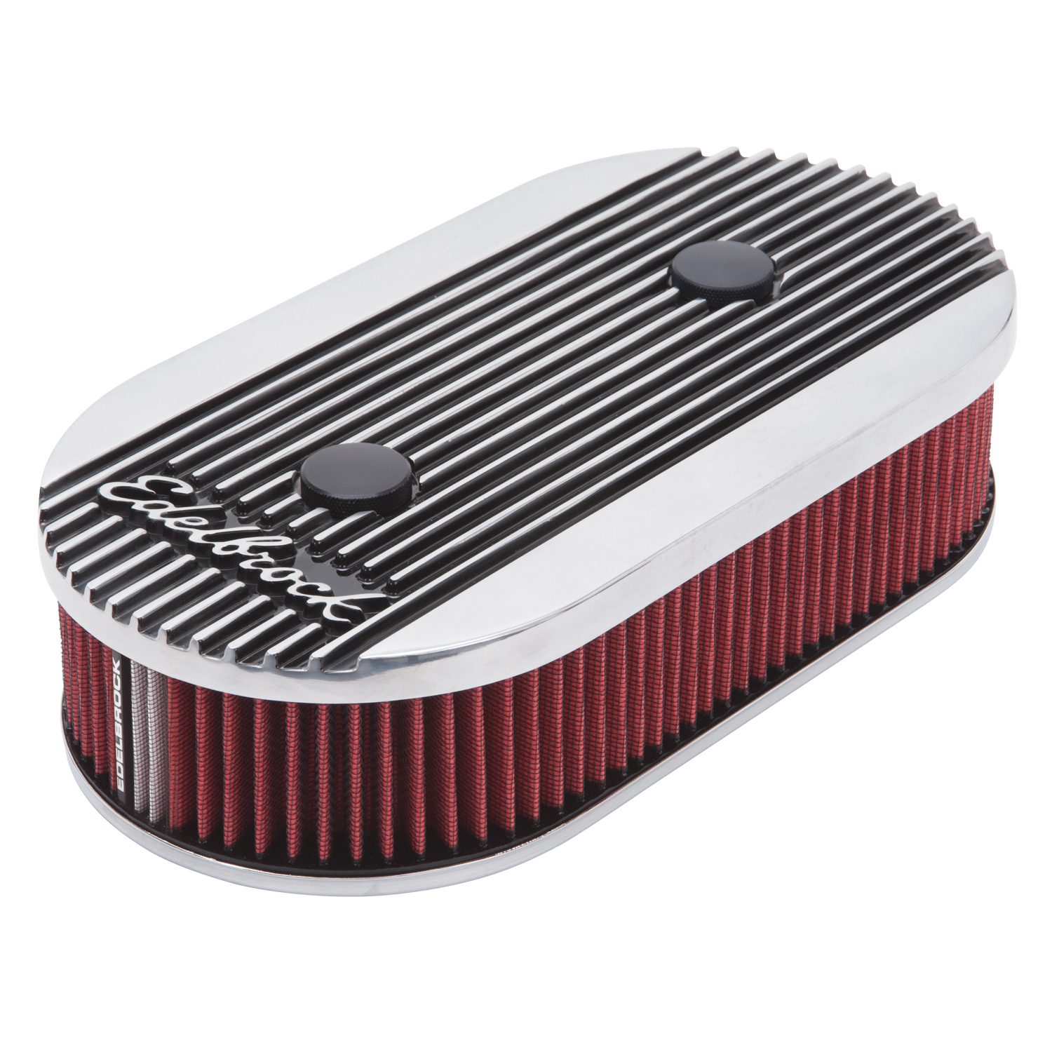 Elite 2 Air Cleaner Assembly for Edelbrock Dual-Quads, Oval Shape Polished