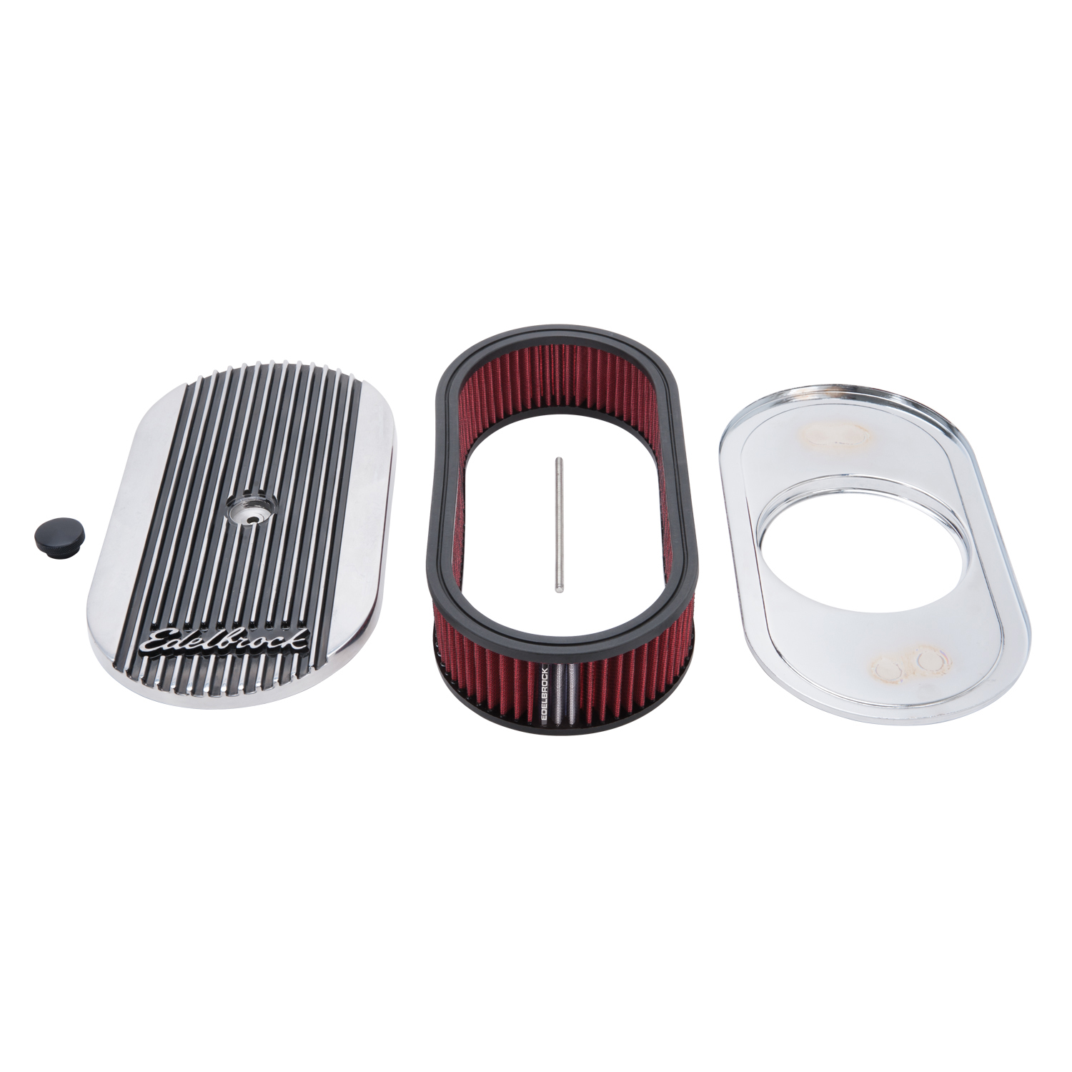 Elite 2 Series Polished Oval Air Cleaner for Single 4-bbl Carb 2.5 inch Element