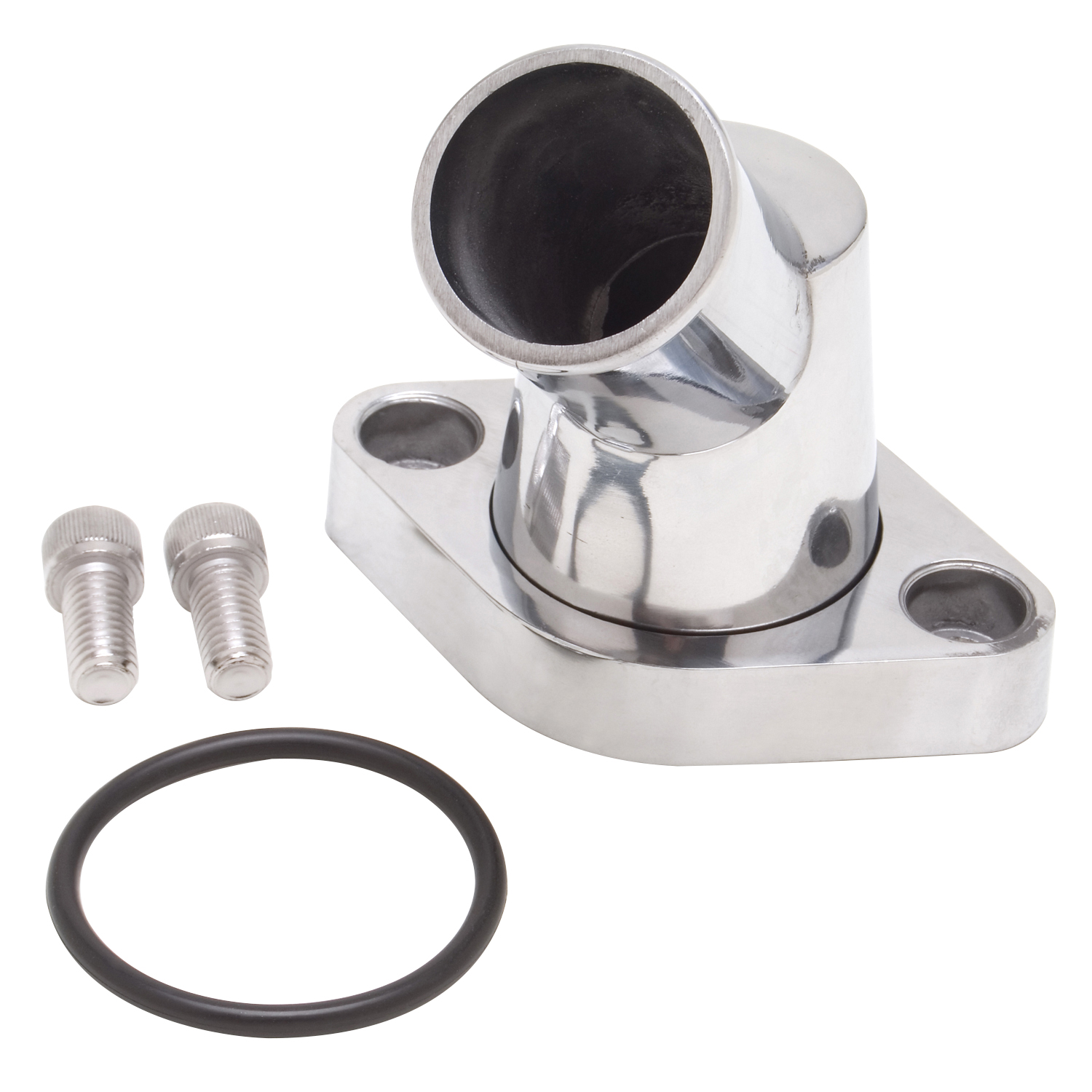 Edelbrock 45 Deg. Polished Aluminum Waterneck for Chevy 4.3L V6 & Chevy V8