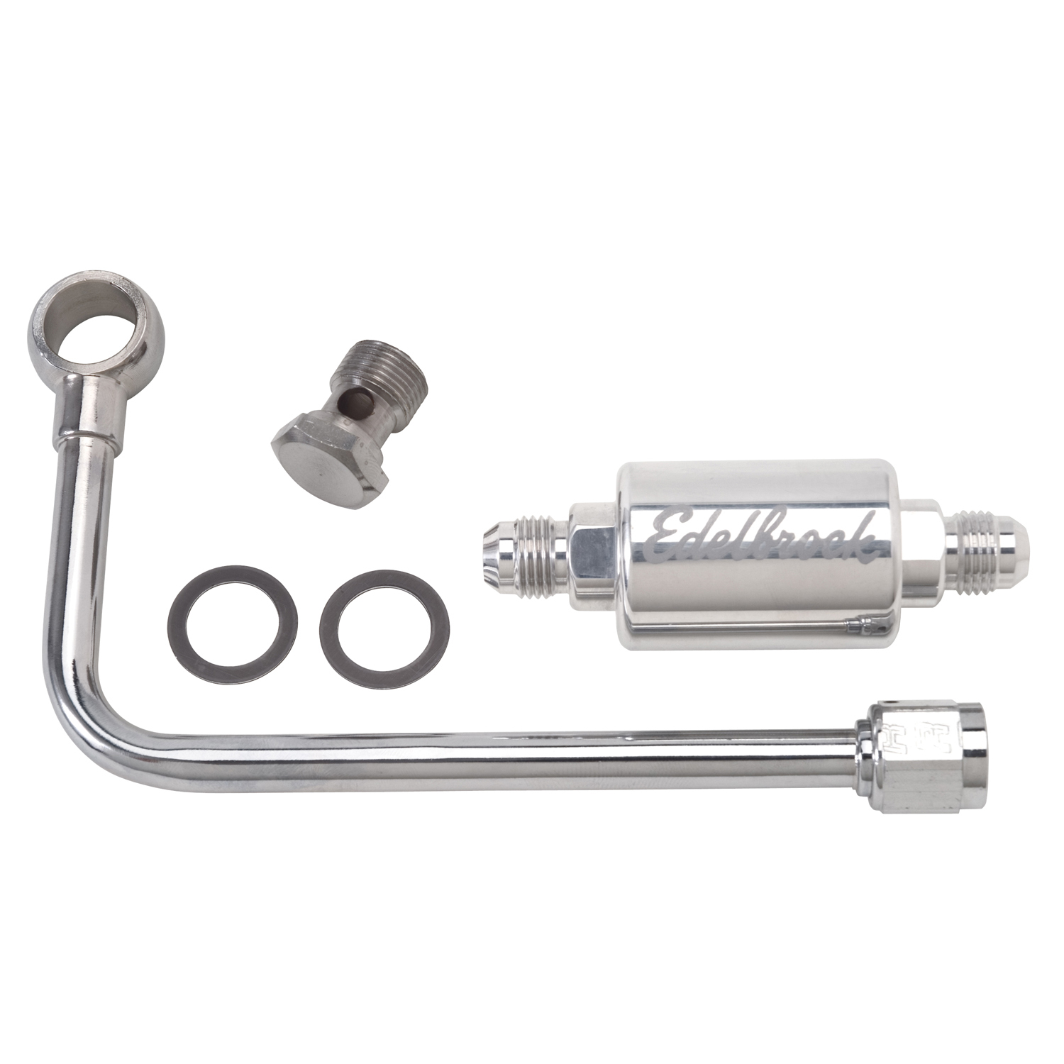 Single Feed Fuel Line Chrome With Polished Filter