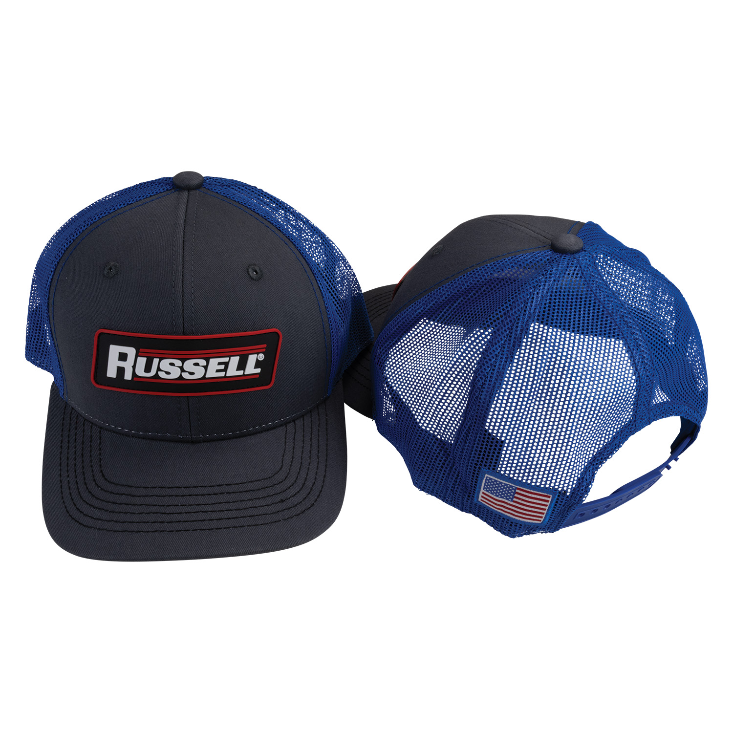 Russell Mesh Adjustable Hat, Grey/Blue