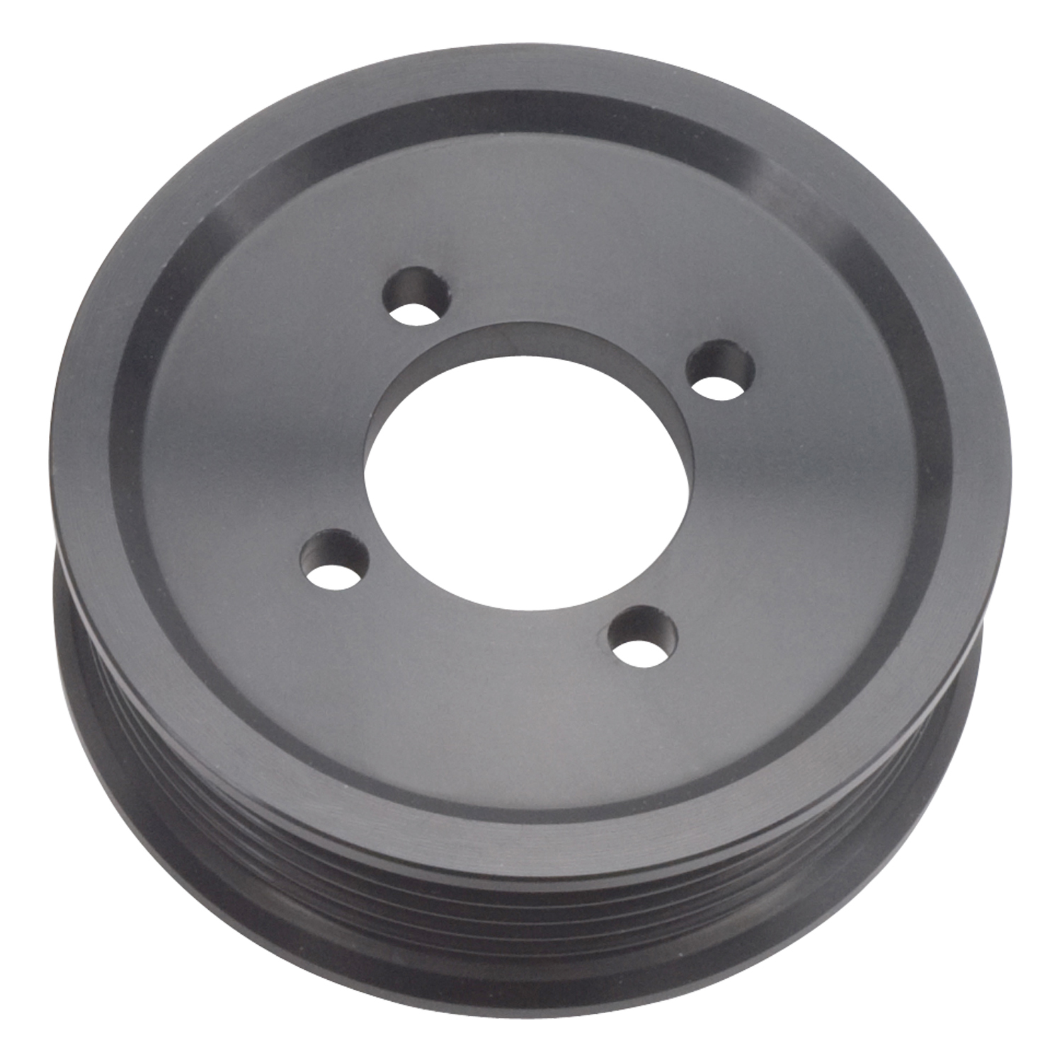 Edelbrock Competition Supercharger Pulley 3.50  inch 6-Rib, Black Anodized