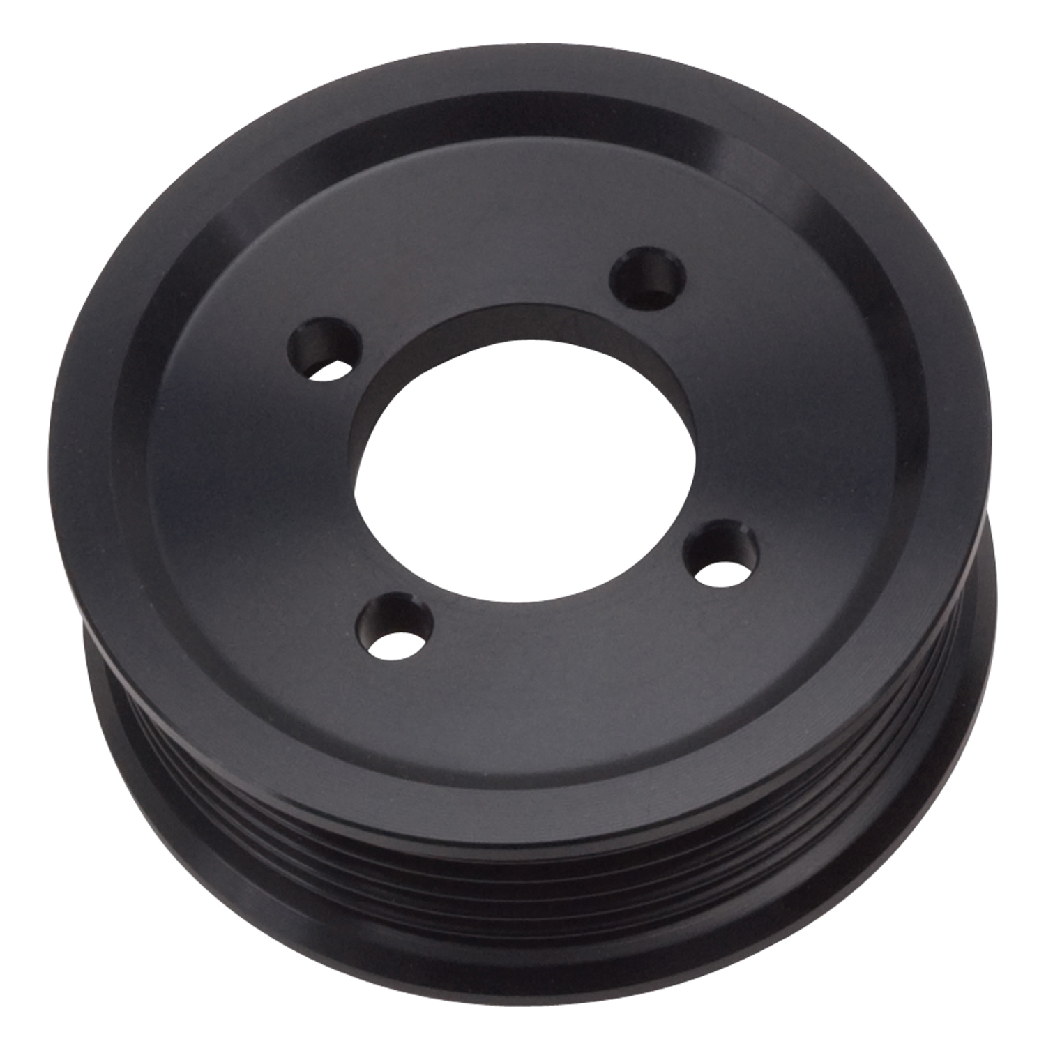 Edelbrock Competition Supercharger Pulley 3.25  inch 6-Rib, Black Anodized