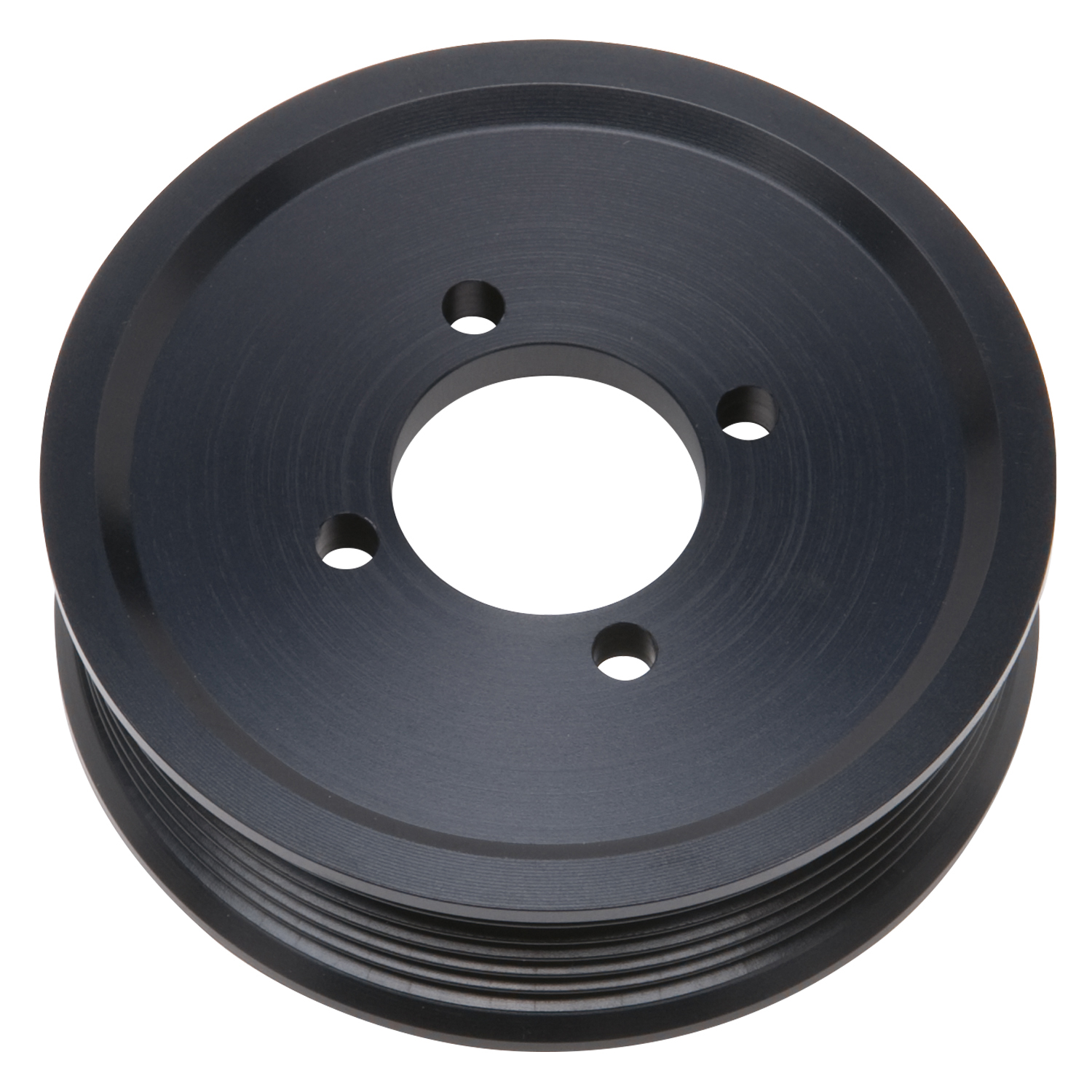 Edelbrock Competition Supercharger Pulley 3.875  inch 6-Rib, Black Anodized