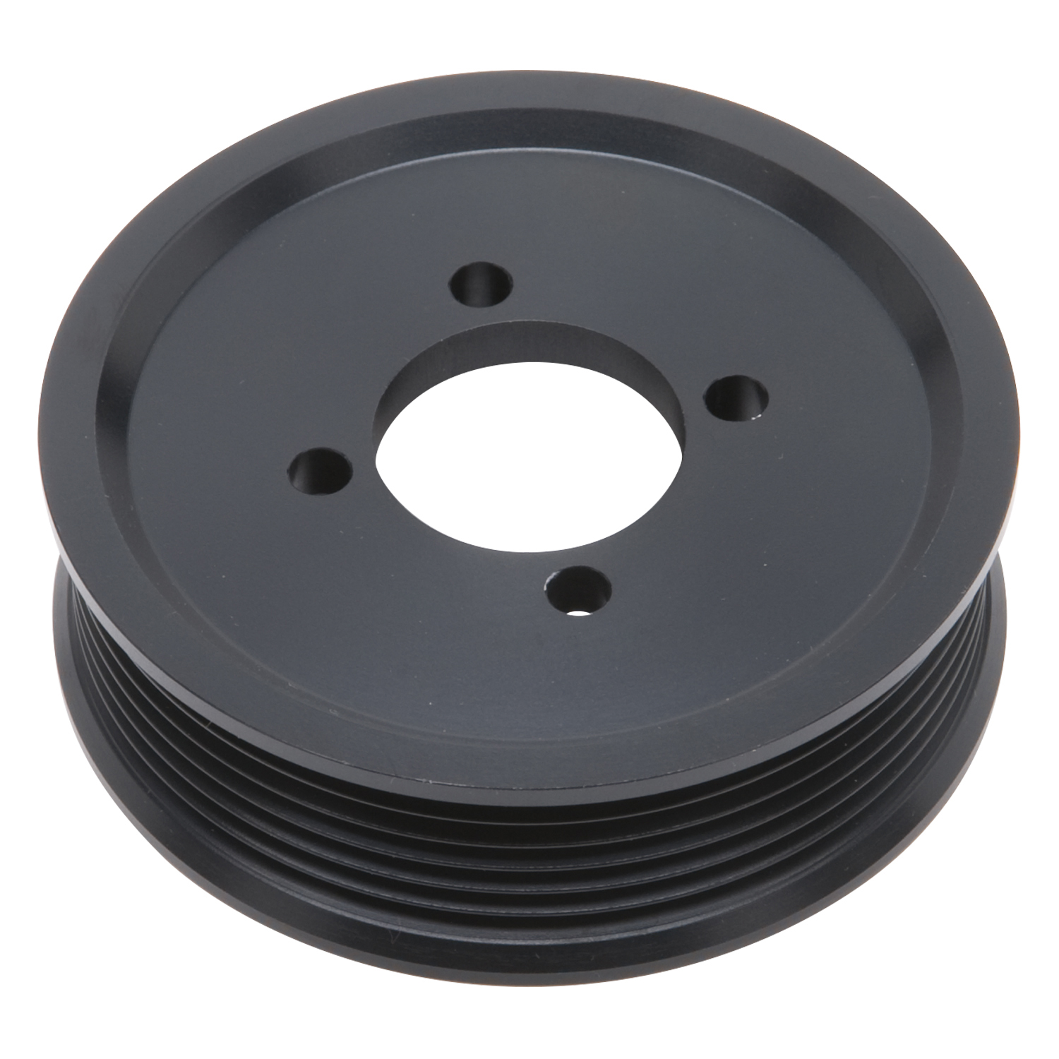 Edelbrock Competition Supercharger Pulley 3.75  inch 6-Rib, Black Anodized