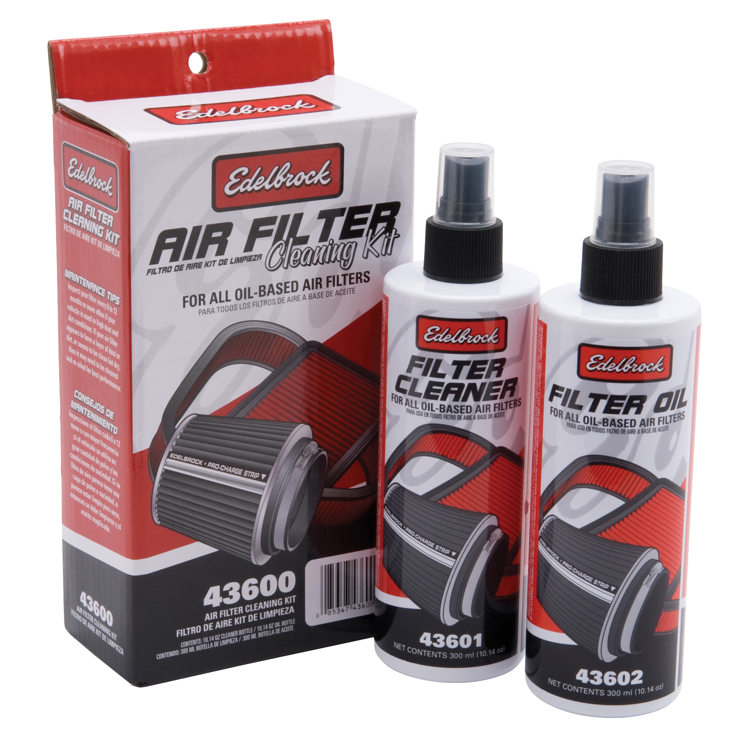 Edelbrock Pro-Charge Air Filter Cleaning Kit With 10.14oz Cleaner and Oil