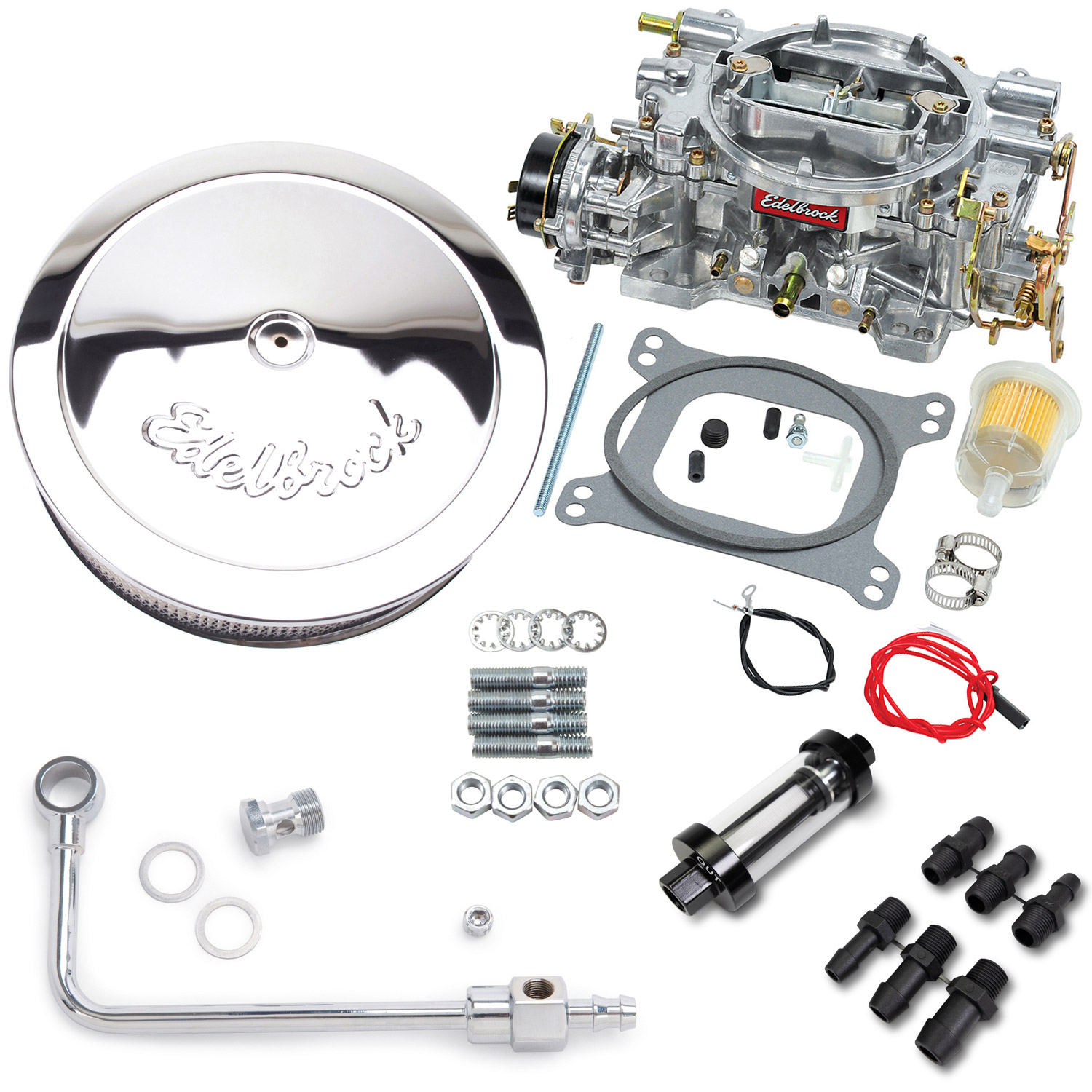Edelbrock Performer 600 CFM Carburetor Air & Fuel Filter Bundle