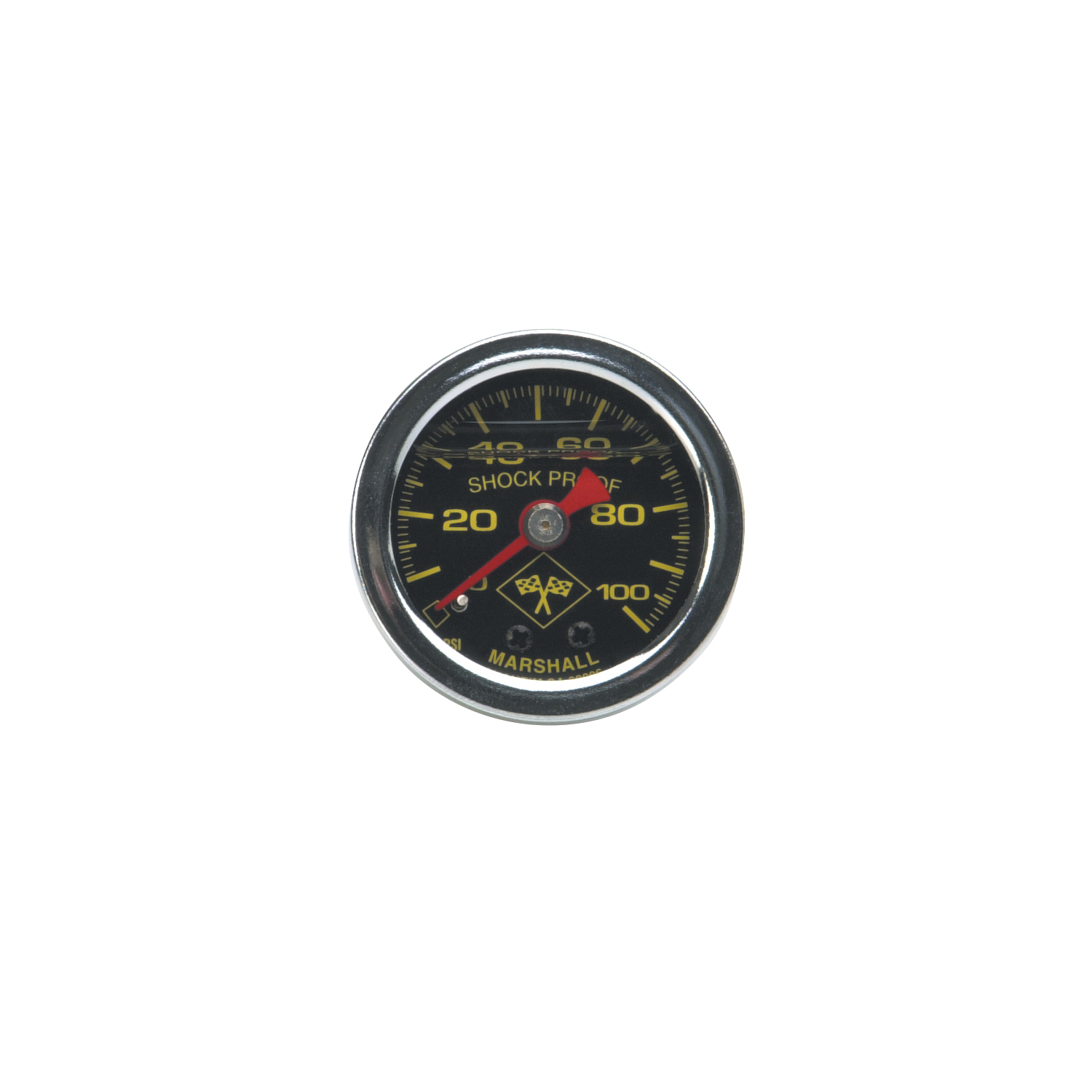 (0-100) PSI Fuel Pressure Gauge, Black Face, Chrome Case Liquid Filled